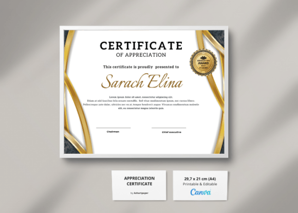 Download Elegant Gold Certificate Template - Cat Collection