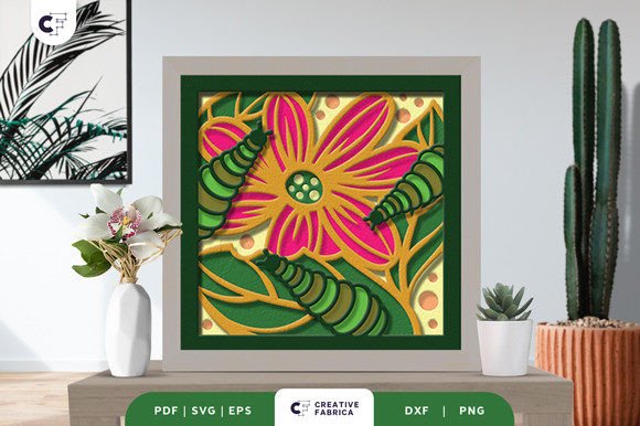 Download Spring Caterpillar 3D Shadow Box SVG - Cat Collection