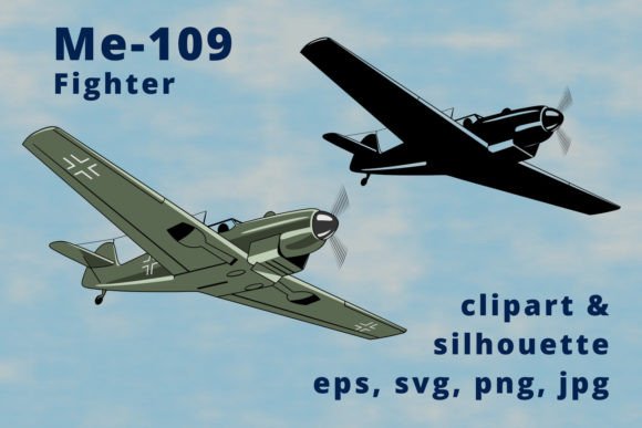 Download Me 109 German Fighter Plane Clipart - Premium Resources