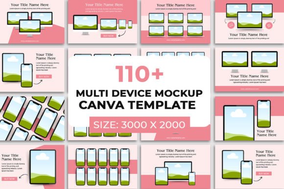 Download 110 Multi Device Mockup Canva Templates - Device Collection