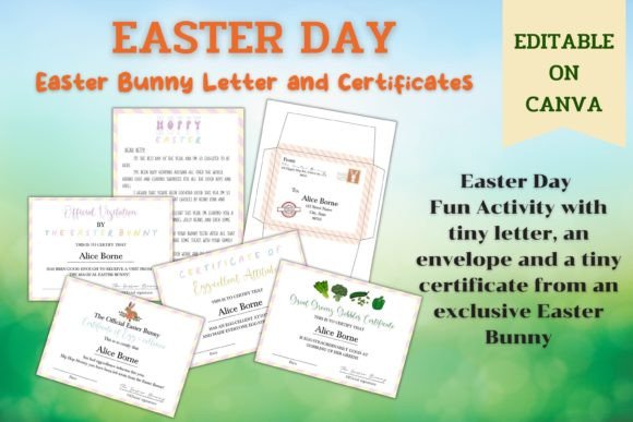 Download Editable Easter Bun Letter &amp; Certificate - Cat Collection