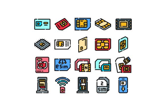 Download Mobile Device Sim and Esim Cards Collect - Premium Resources
