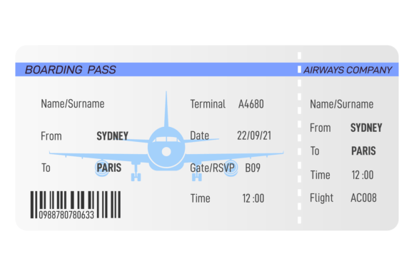 Download Plane Ticket Template. Realsitic Airline - Premium Bundle