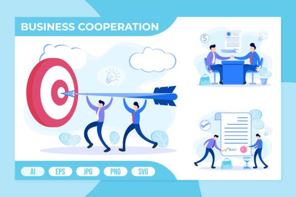 Download Business Cooperation Illustration - Business Collection