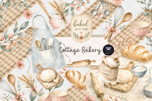 Download Cottage Bakery Clipart Watercolor - Bakery Collection