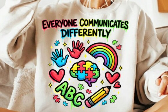 Download Autism Communication Brain T-Shirt PNG - Cat Collection