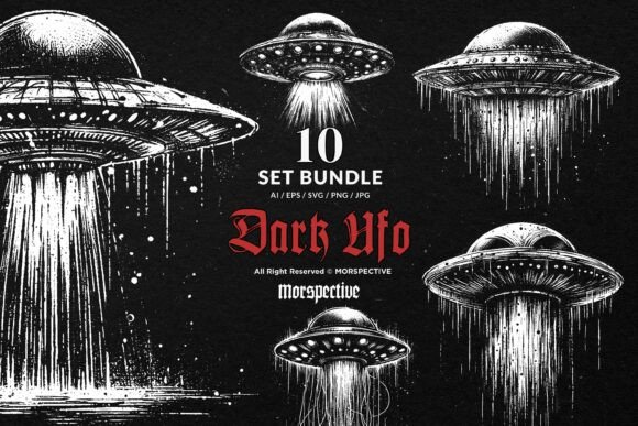 Download 10 Bundle Dark Art UFO Plane Alien Space - Plane Collection