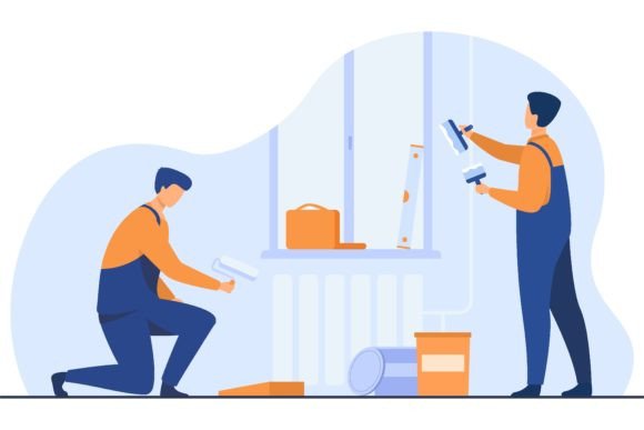 Download Renovation Workers Repairing Apartment. - Worker Collection