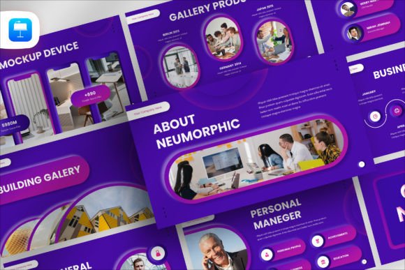 Download Neumorphic Business Keynote Template - Business Collection